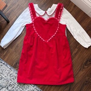 Gymboree Red Heart Pinafore Dress